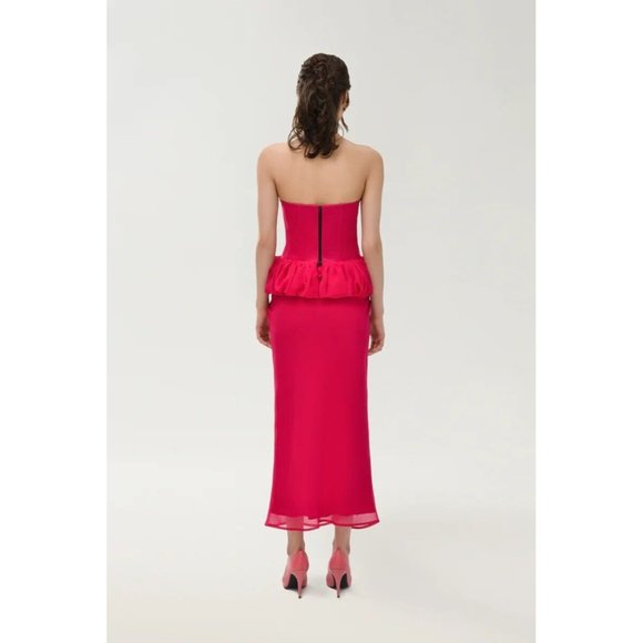 Nafsika Skourti Bomb Ruffle Corset Raspberry Pink Mesh - Picture 5 of 5